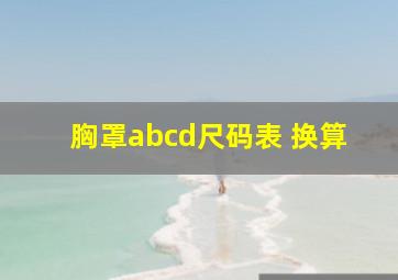 胸罩abcd尺码表 换算